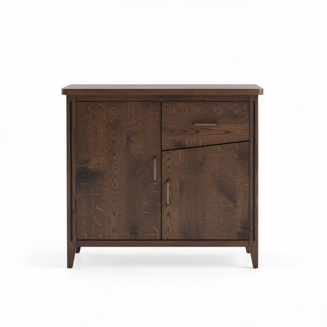 Buffet en bois sombre avec tiroir et porte 60 x 40 x 75cm pour rangement