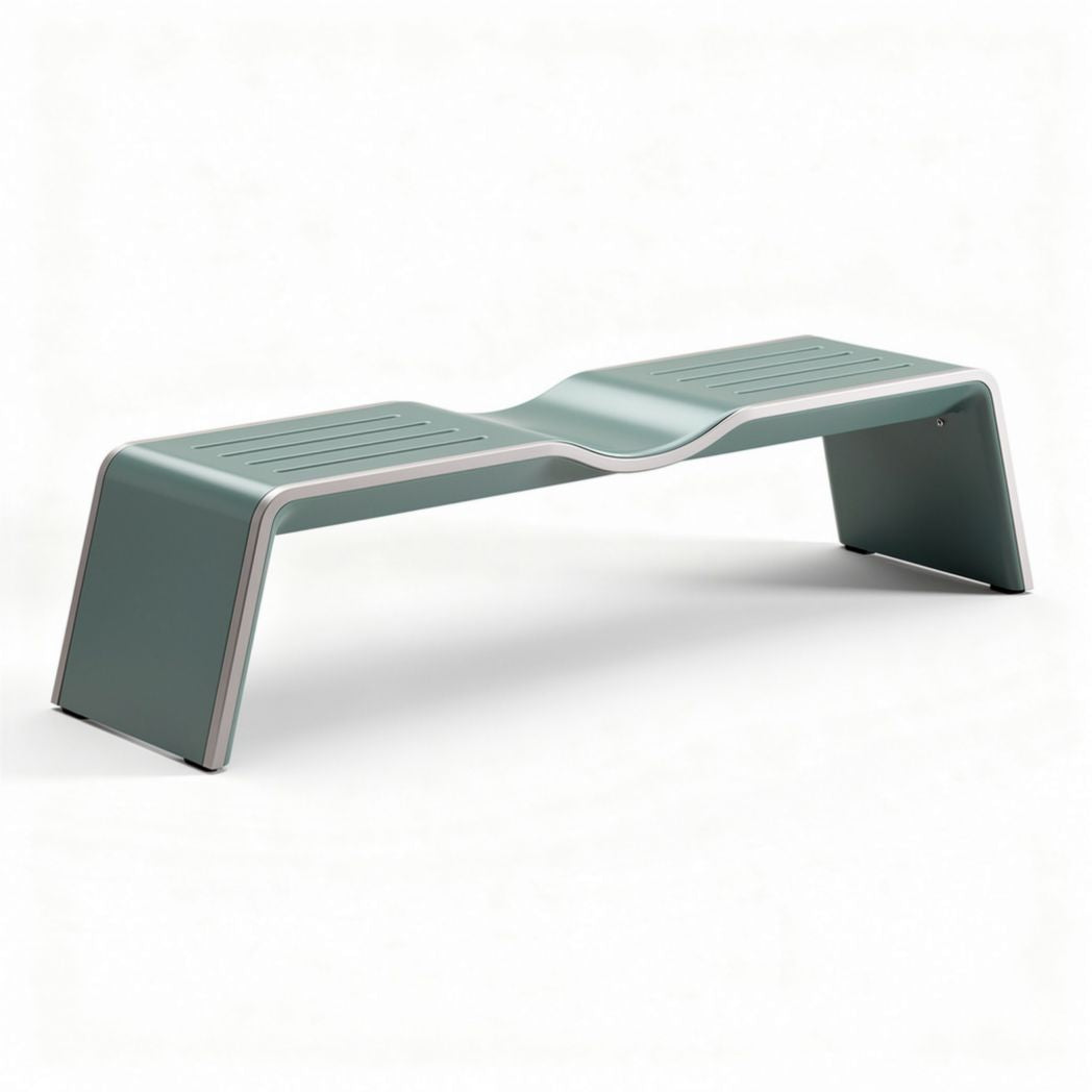 Banc d'extérieur en métal vert dimensions 120 x 40 x 30cm pour jardin