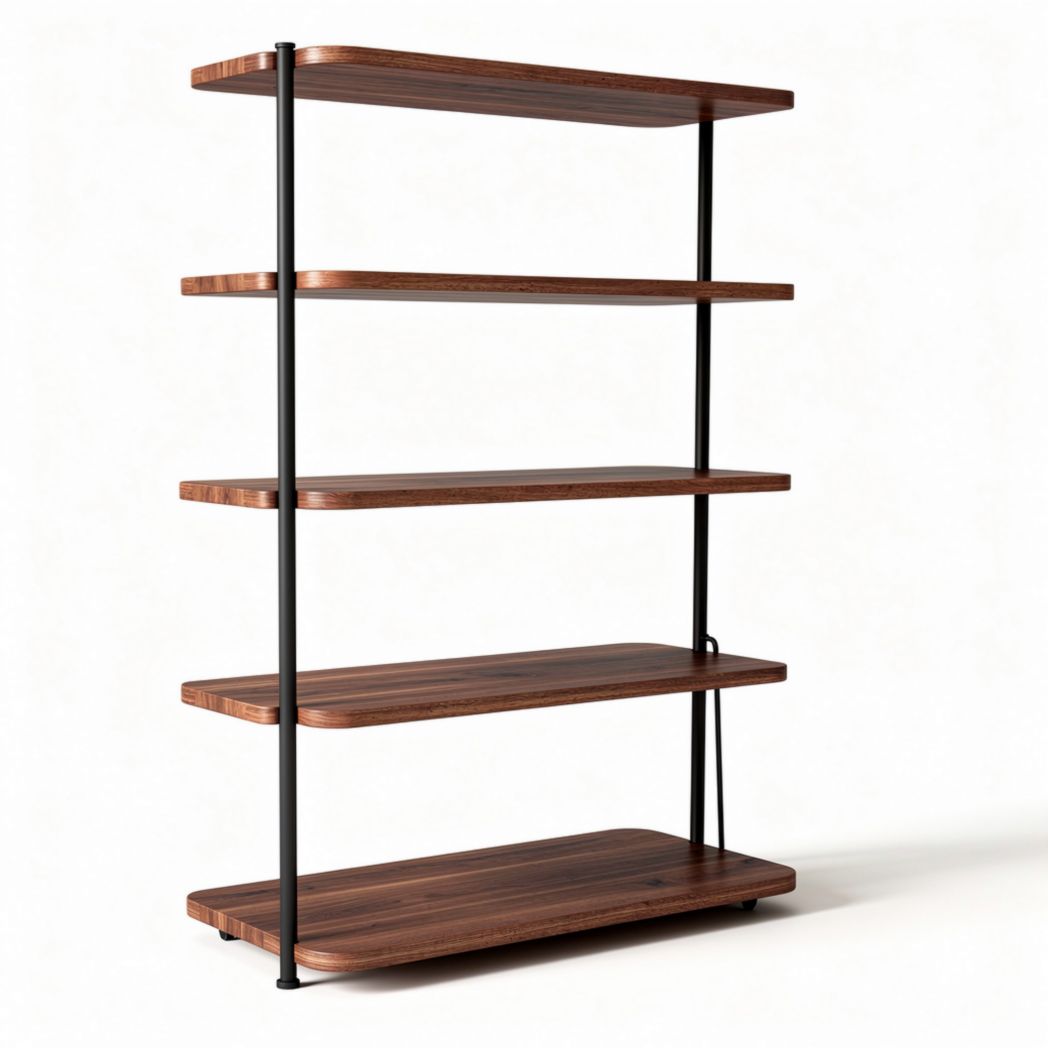 Étagère en bois avec structure métallique noir dimensions 120 x 40 x 180 cm