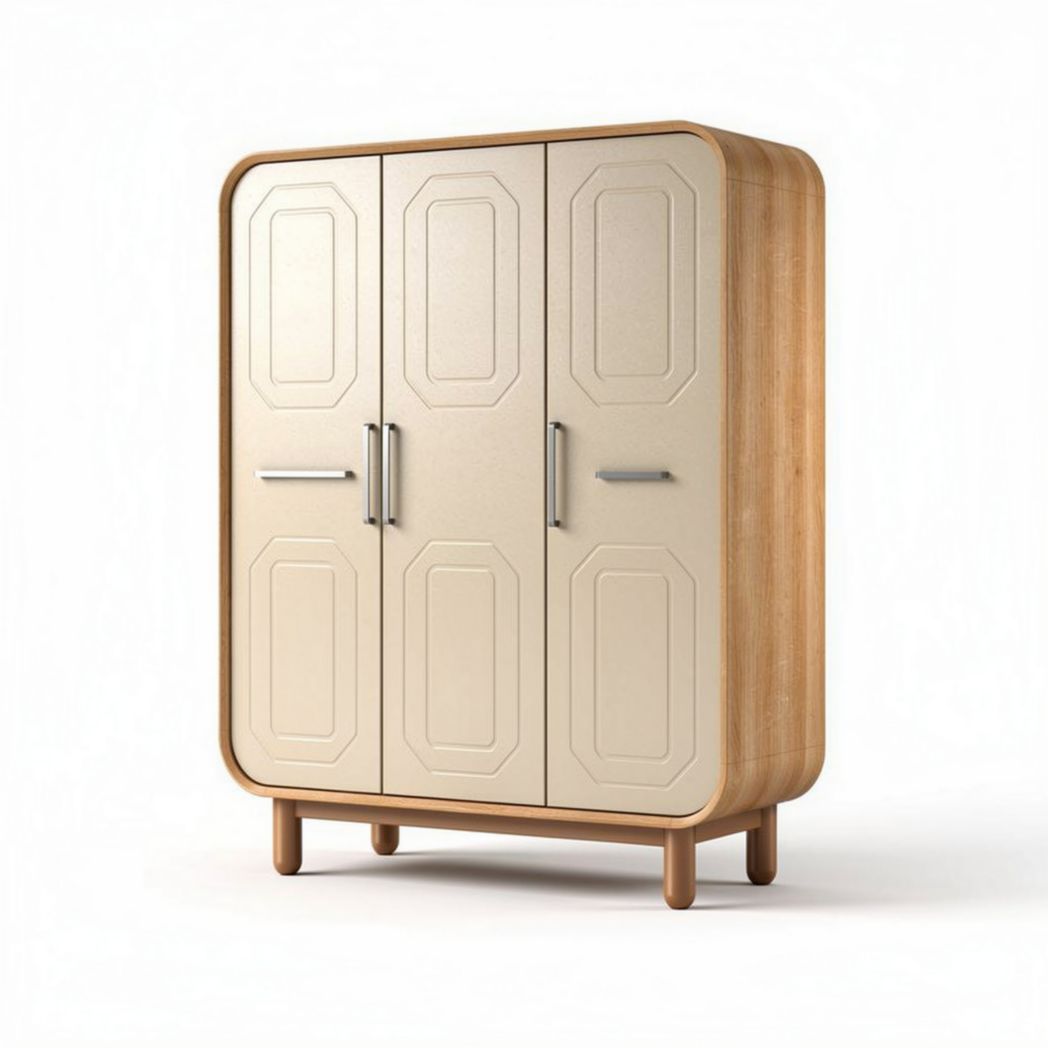 Armoire en bois et MDF couleur crème dimensions 90 x 40 x 120cm