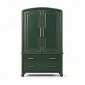 Armoire vert foncé avec poignées dorées et tiroirs dimensions 120 x 60 x 200cm