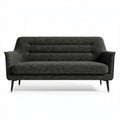 Canapé en tissu gris foncé dimensions 190 x 90 x 85cm avec pieds en métal