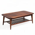 Table basse en bois de teck avec étagère inférieure 110 x 60 x 45cm