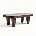 Table basse en bois massif de 100 x 60 x 30cm finition foncée